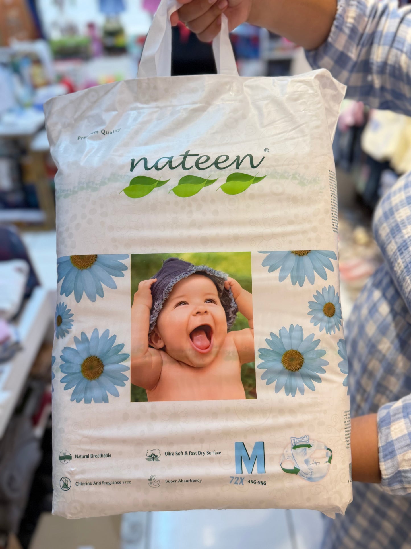Pañales bebe niño niña nateen M 72 uni/paq NA0000033