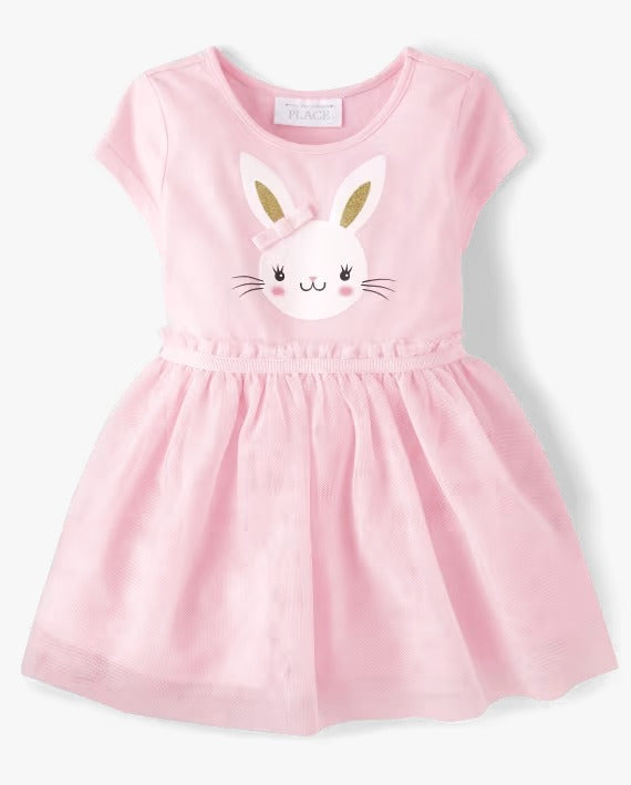 Vestido rosado conejo childrens place niña 87407856