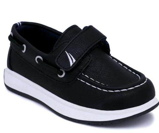 Zapatos mocasines tenis náutica negros niño