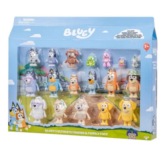 Bluey juguete figuras colección familia y amigos