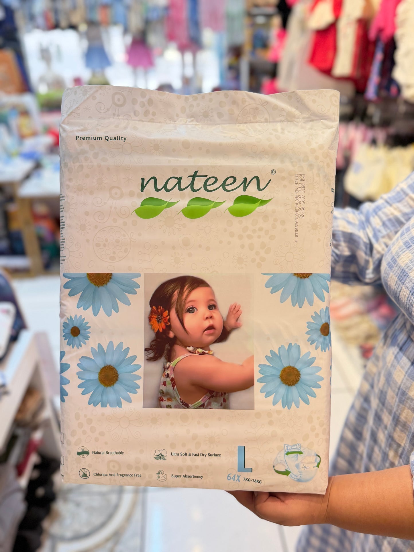 Pañales bebe niño niña nateen L 64 uni/paq NA0000036