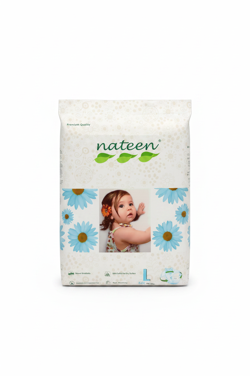 Pañales bebe niño niña nateen L 64 uni/paq NA0000036