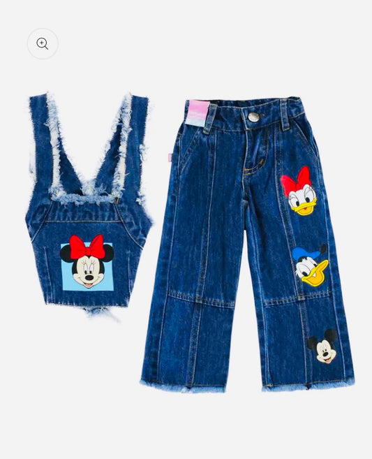 Set Conjunto 2 piezas bebé niña Minnie Disney pantalón jeans claro D9-MI-1189B