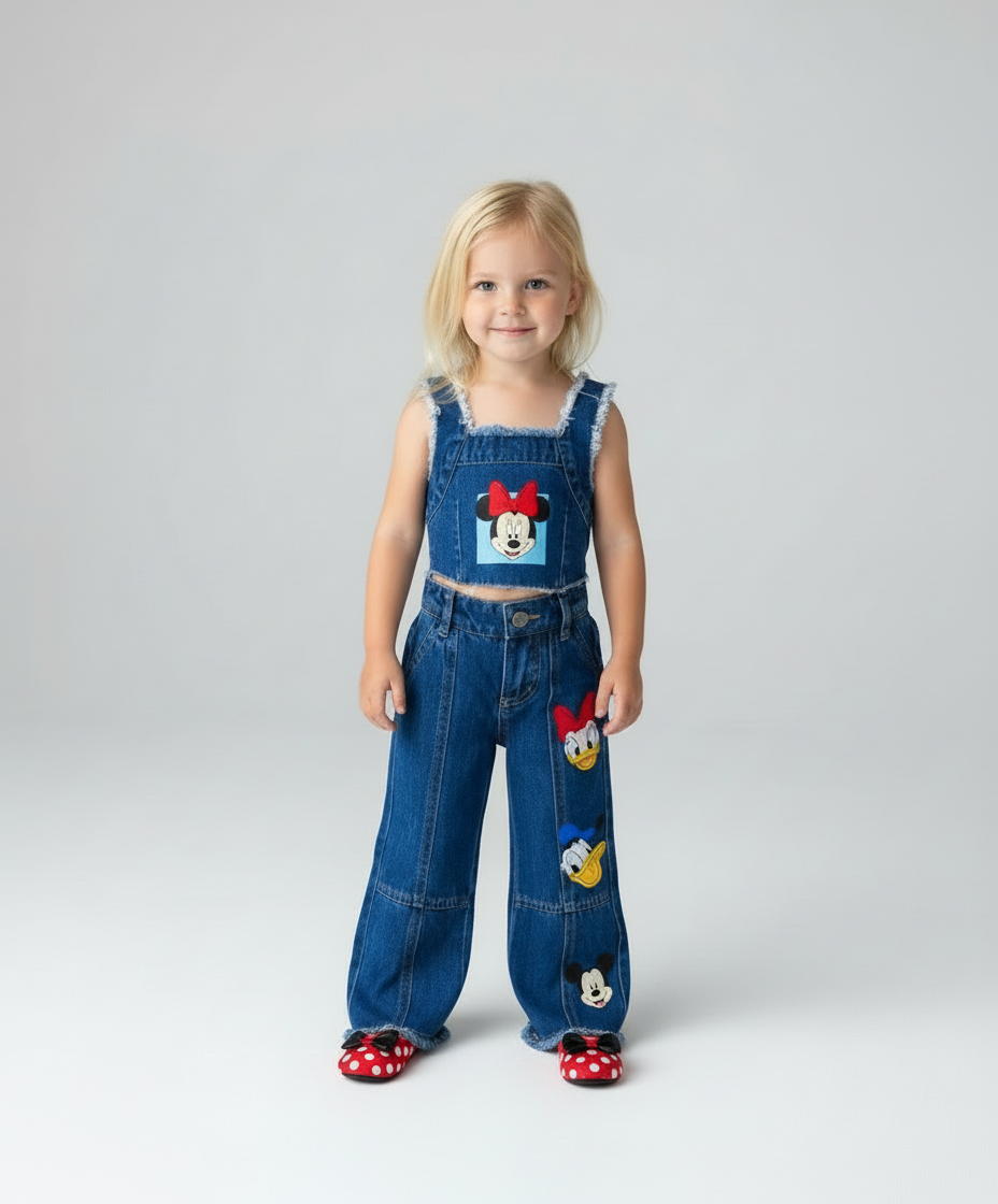 Set Conjunto 2 piezas bebé niña Minnie Disney pantalón jeans claro D9-MI-1189B promo 2x1000