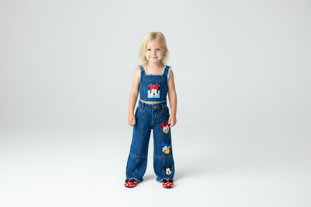 Set Conjunto 2 piezas bebé niña Minnie Disney pantalón jeans claro D9-MI-1189B promo 2x1000