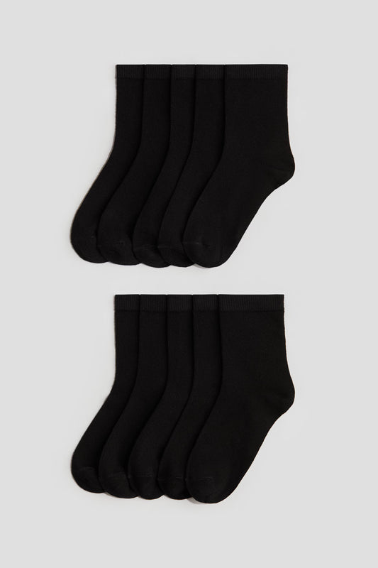 Set 10 calcetines altos negro bebe niño H&M 1060473006