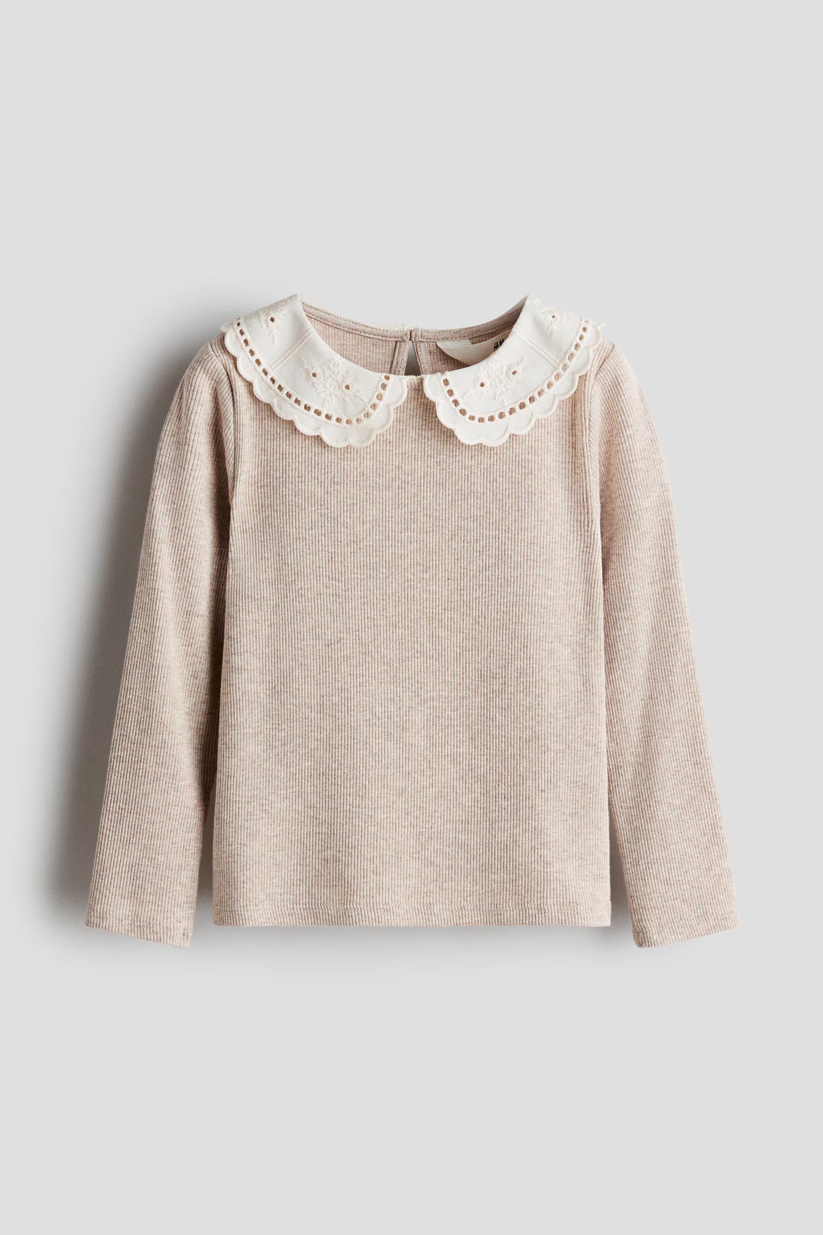 Camisa manga larga Coello español Peter pan beige niña H&M 1362268004
