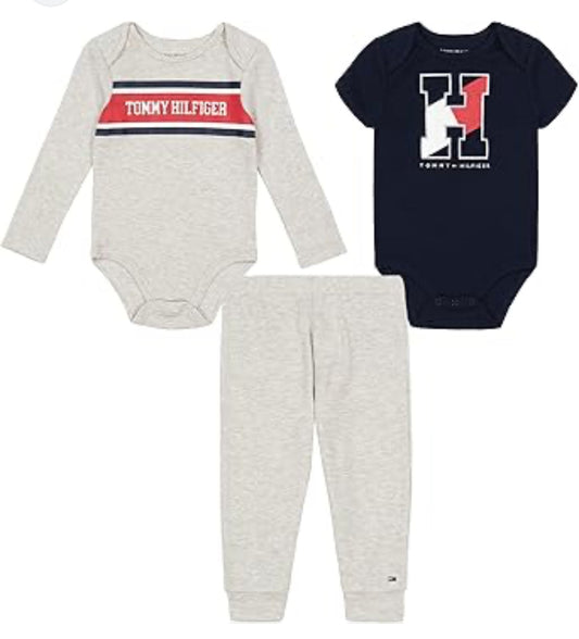Set 3 pieza mameluco Tommy Hilfiger niño