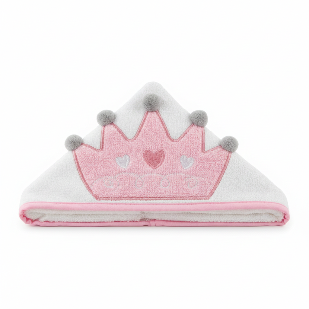 Toalla baño rosada blanca princesa euro baby bebe niña