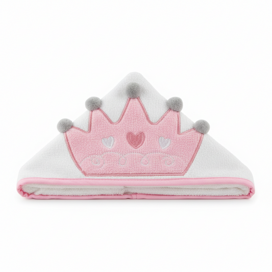 Toalla baño rosada blanca princesa euro baby bebe niña