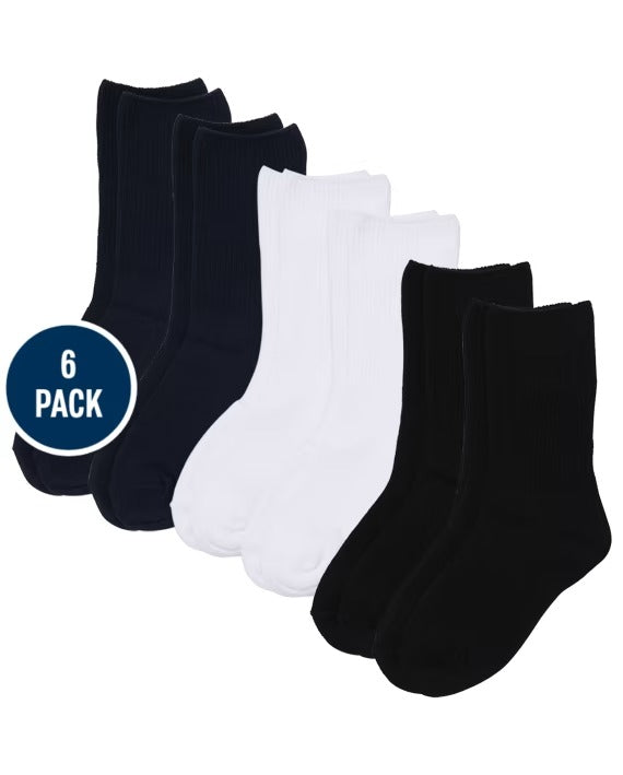 Set 6 calcetines azul blancos negros altos Childrens place niña niño unisex