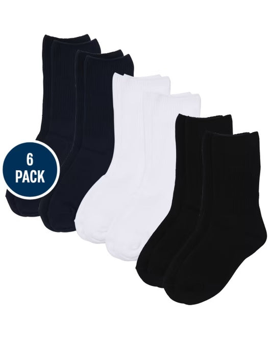 Set 6 calcetines azul blancos negros altos Childrens place niña niño unisex