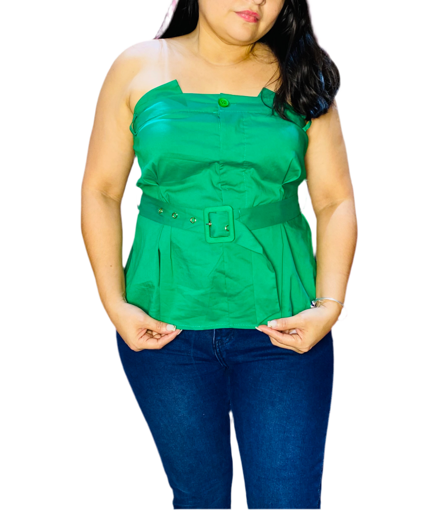 Camisa Blusa verde Top tubo para mujer dama CTD1198-33 490390