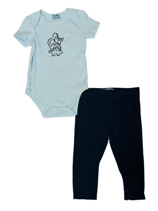 Set 2 piezas mameluco pijama azul bebe niño Tinytots AP15067