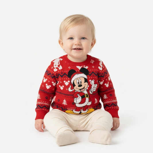 Sueter navideño bebe niño Mickey D1-MK-1363B rojo