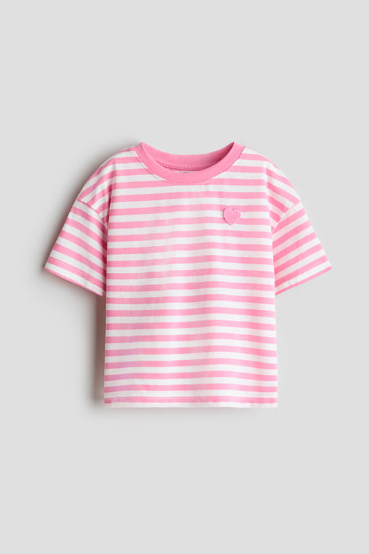 Camisa rayas blanca rosada niña H&M 1353057001