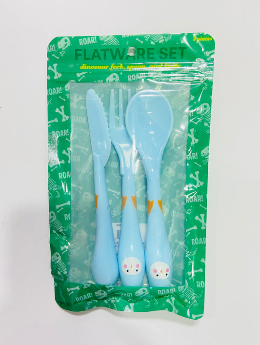 Set cuchara tenedor azul niño niña