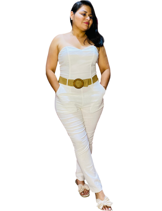 Jumper mujer dama formal con faja Blanco CJD1210-22 690590