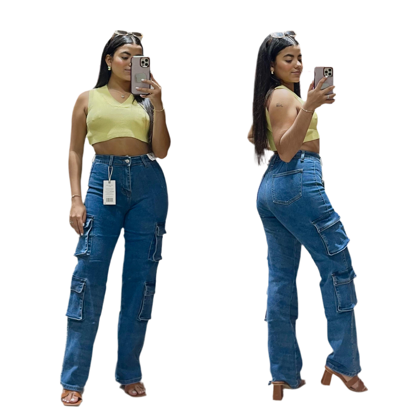 Pantalon Jeans oscuro cargo Mujer 3-15 Playboy PB11-2497 645585