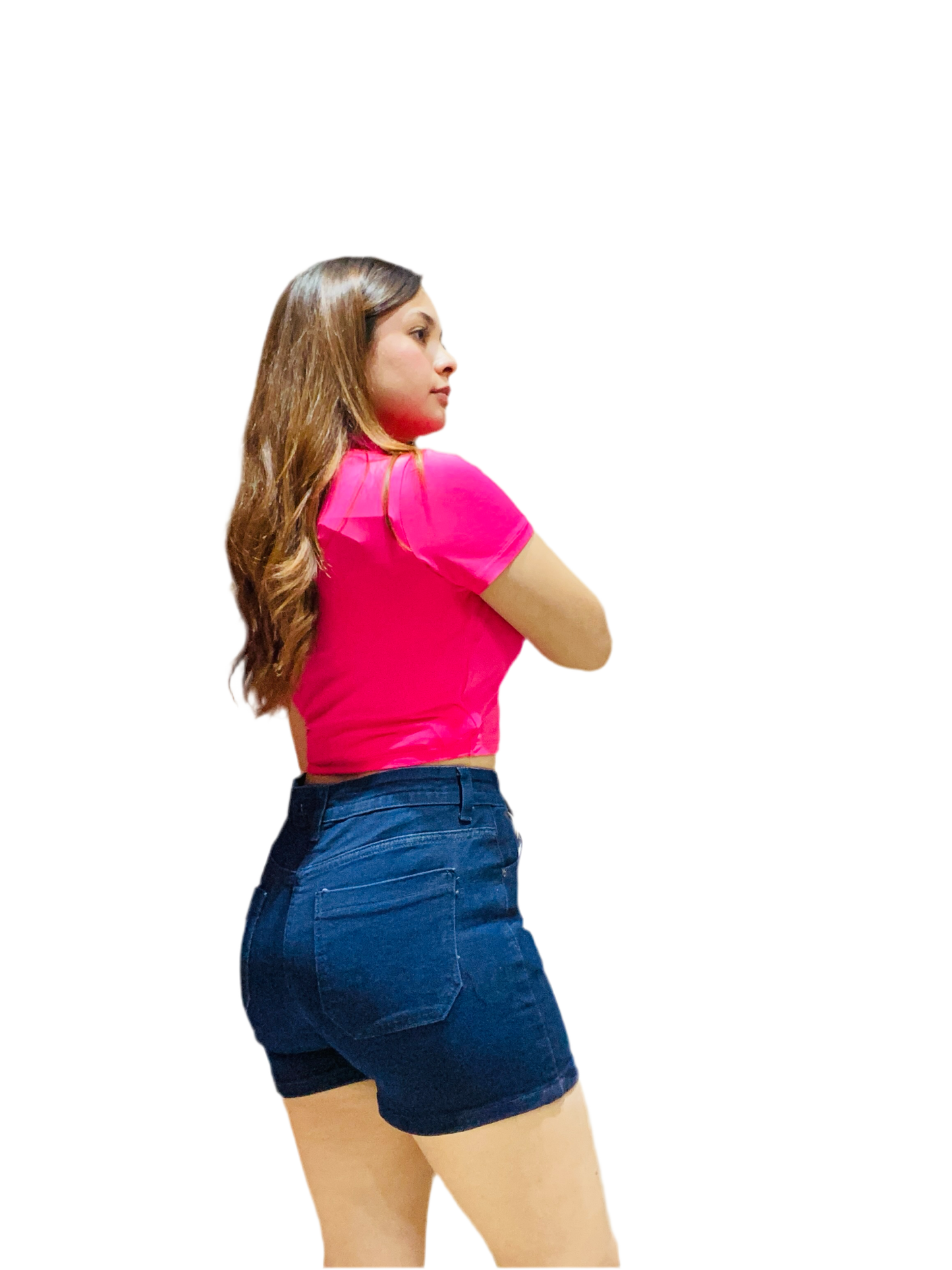 Short Jeans para Dama azul Tiro Alto P2-PB-017-A tallas 3-15 490390