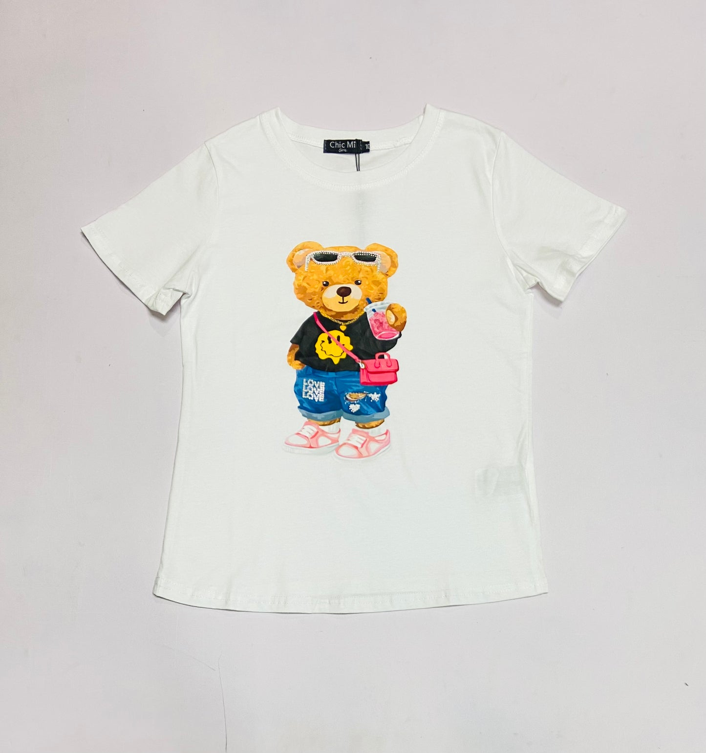 Camisa blanca oso niña Chic mi CTG1253-54