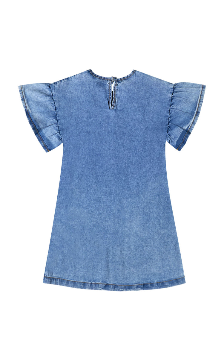 Vestido azul jeans quimby niña 34181-184025 revuelos denim