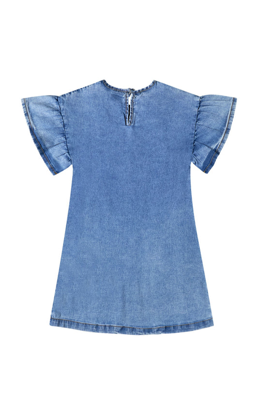 Vestido azul jeans quimby niña 34181-184025 revuelos denim