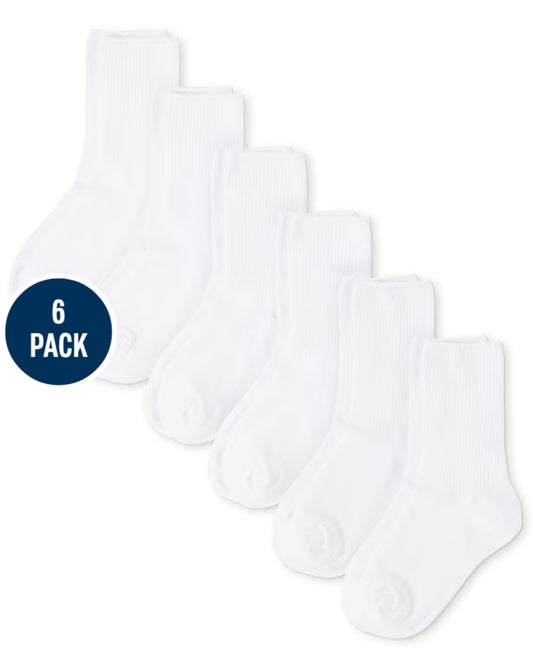 Set 6 calcetines blancos medio altos Childrens place niña niño unisex
