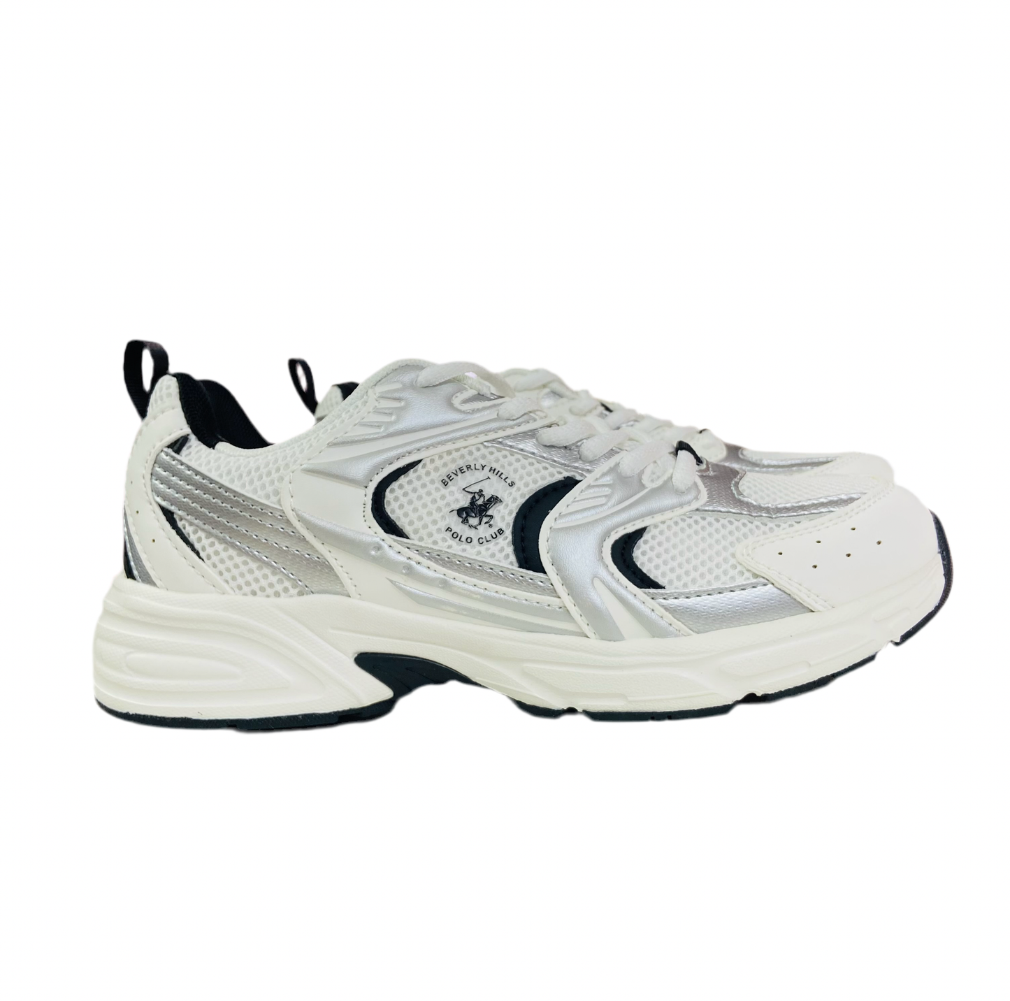 Tenis blancos negro Polo adulto mujer o niña grande JENNY-WHBL-W5-B