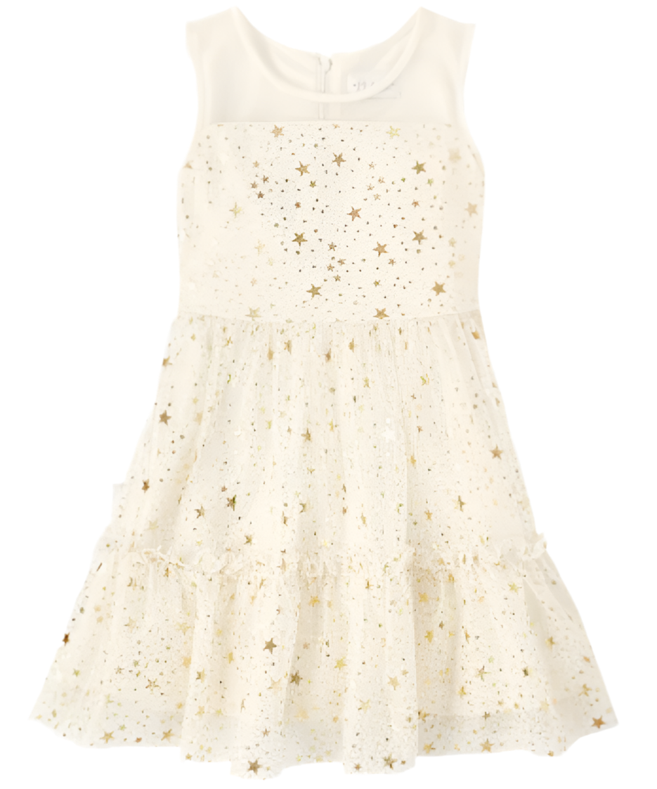 Vestido blanco dorado estrellas niña the Children’s place