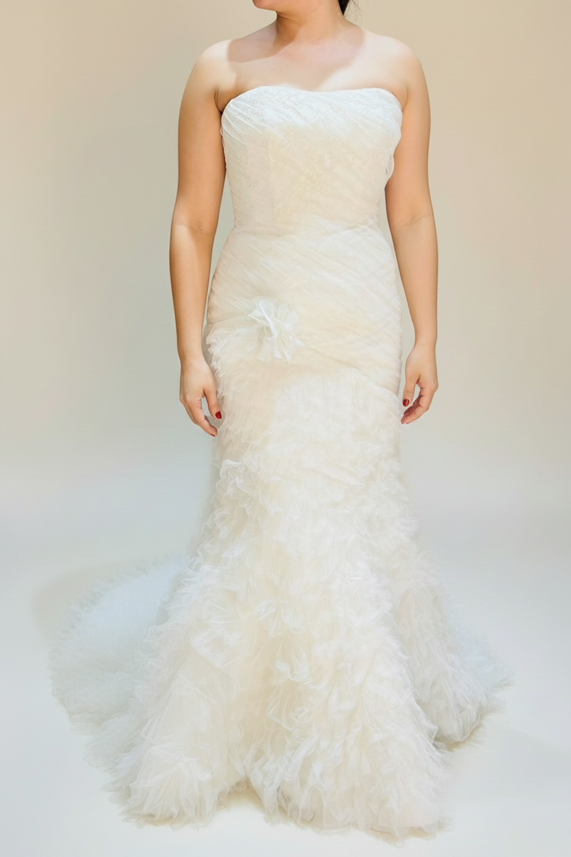 Vestido gala dama blanco novia talla 6