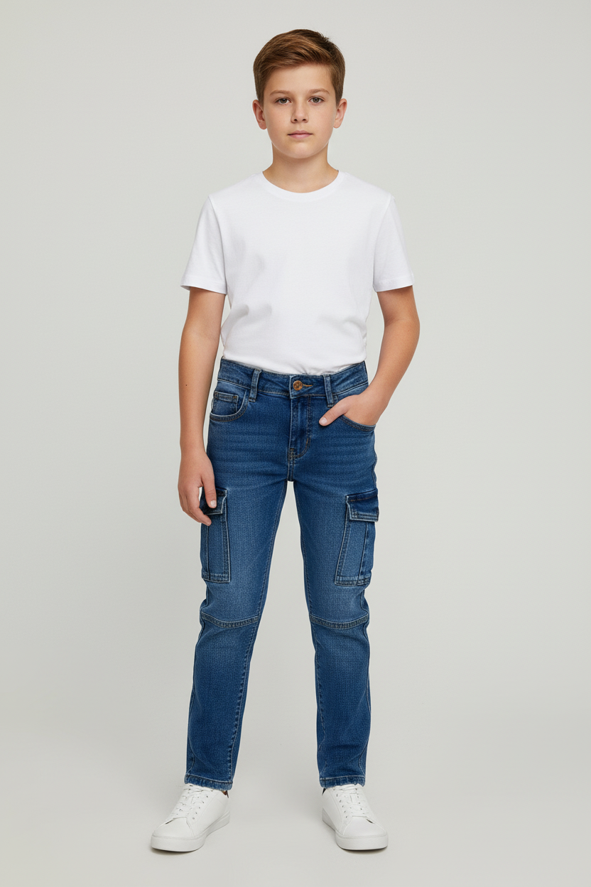 Pantalon Jeans azul cargo Niño Craiser BJ1220-38