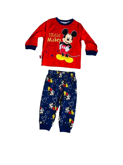 Set 2 piezas pijama Mickey camisa roja niño
