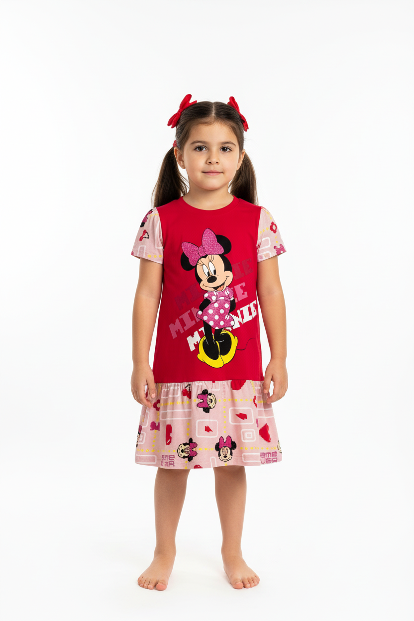 Pijama Vestido rosado fucsia niña Minnie Disney MM-2571 promo 2x1000