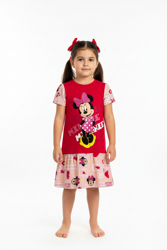 Pijama Vestido rosado fucsia niña Minnie Disney MM-2571 promo 2x1000