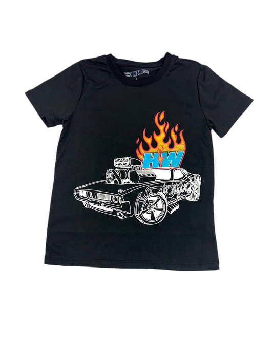 Camisa negra niño fuego Hotwheels HW-91390