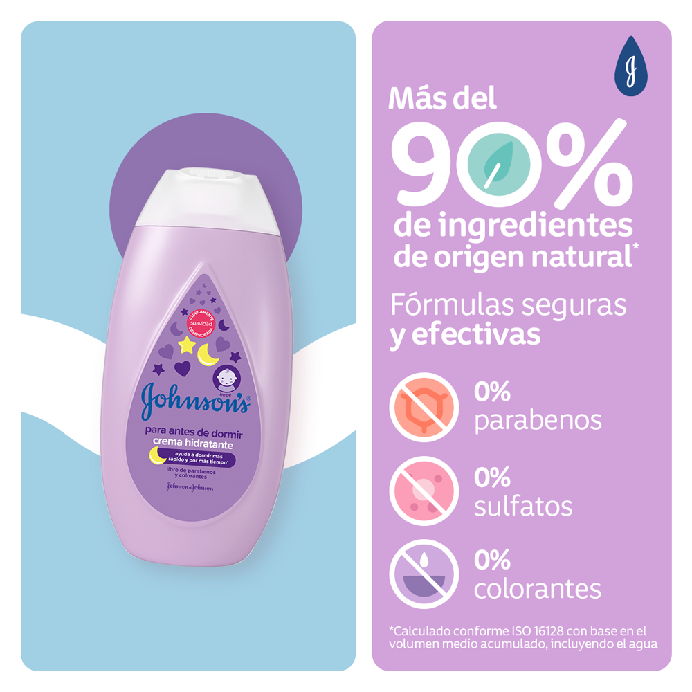 Crema hidratante para antes de dormir Bebe niña niño Johnson’s 200 ml