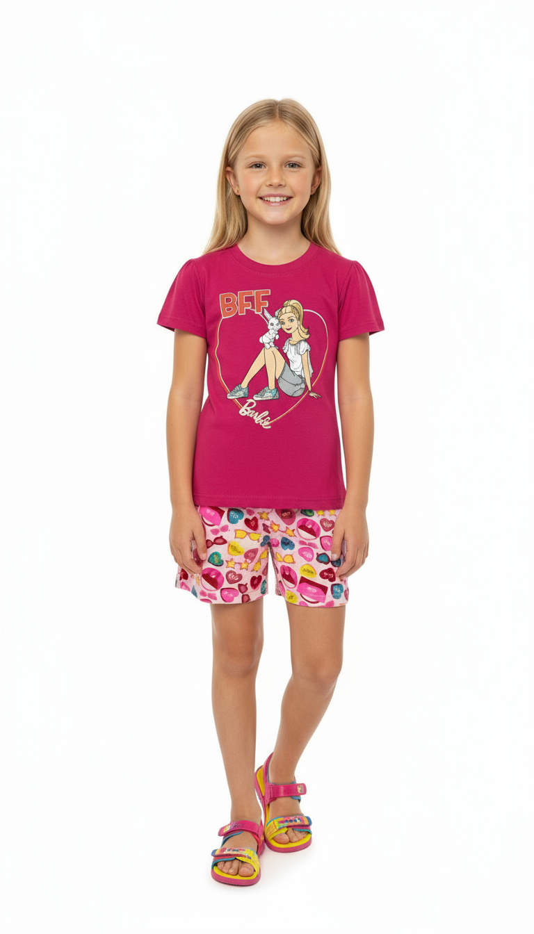 Pijama fucsia niña Barbie Disney BA-89974