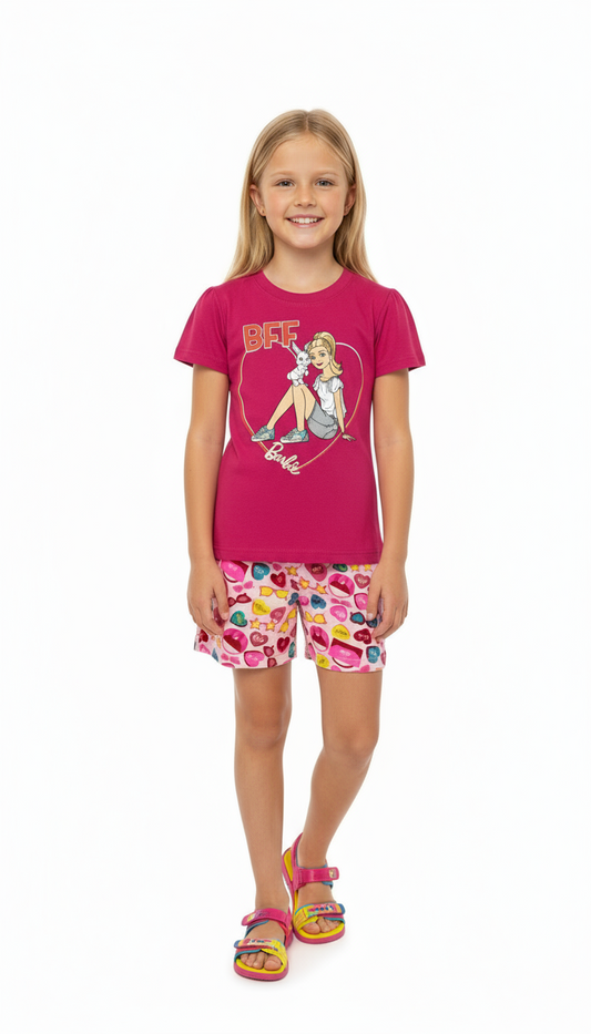 Pijama fucsia niña Barbie Disney BA-89974