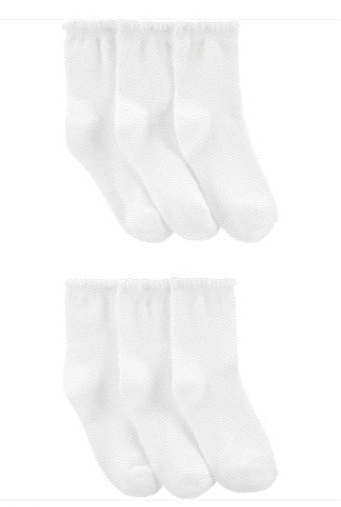 Set de 6 Calcetines Carters blancos borde orilla