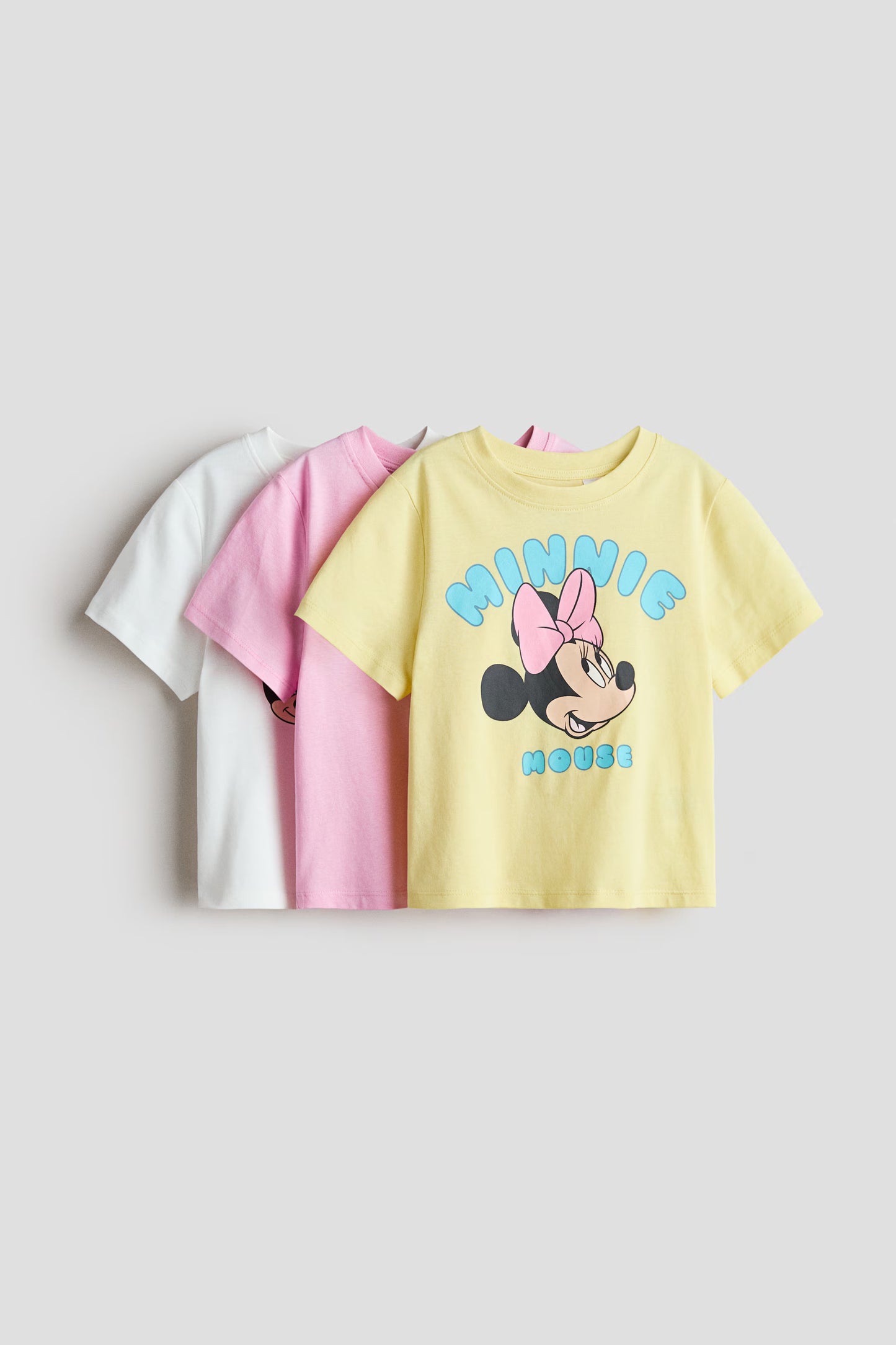 Set 3 camisas minnie amarilla blanco rosado niña H&M 0937175100