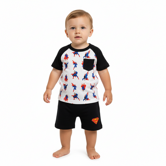 Set 2 piezas superman short camisa bebe niño C9-SM-935B 390345