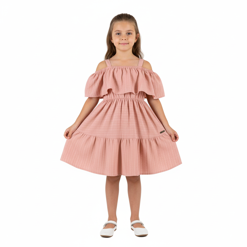 Vestido niña salmón quimby  34163-141324 promo 2x1000