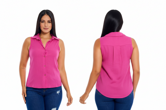 Camisa dama mujer rosado fucsia CTD1141-8 490390