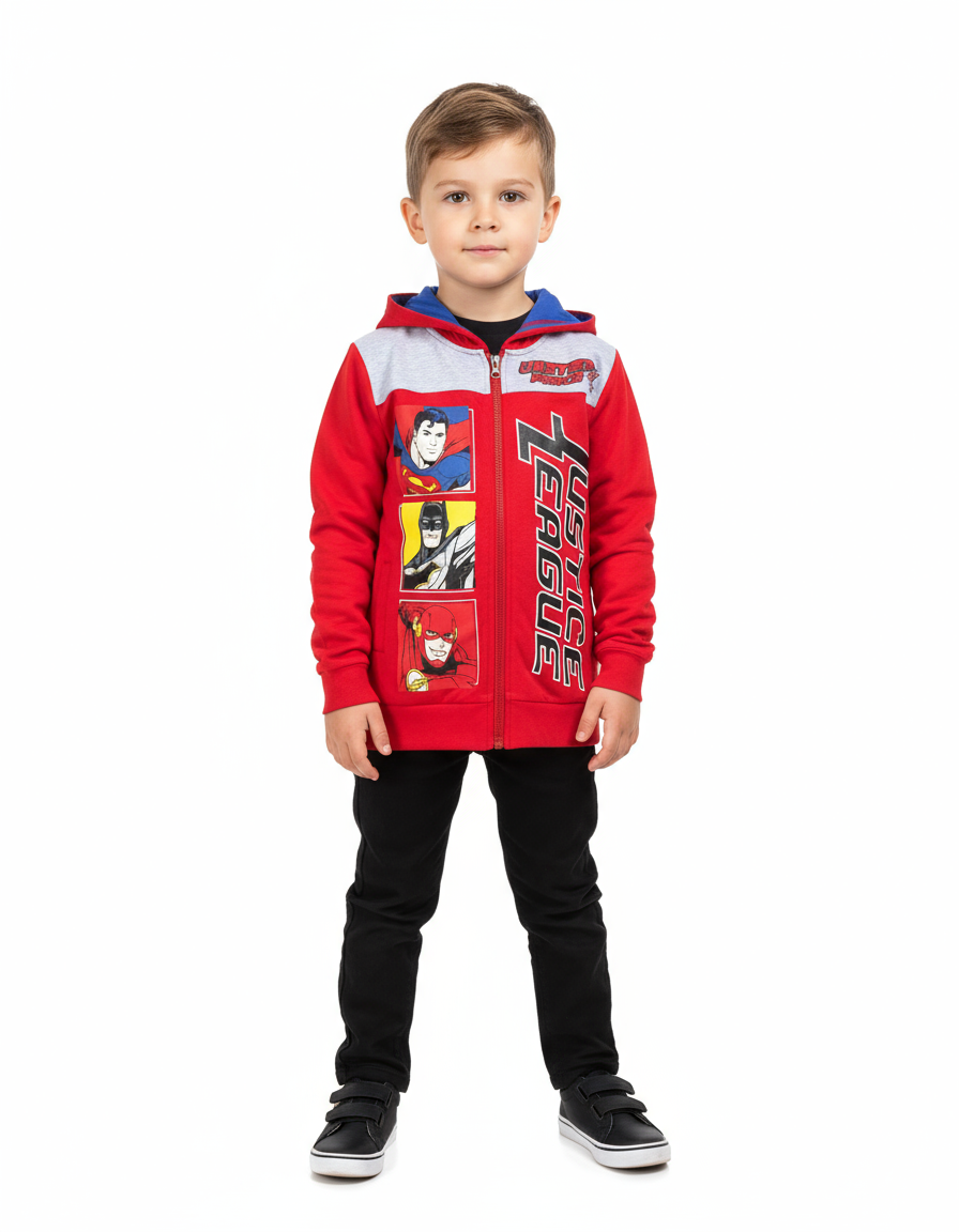 Suéter sudadera hoodie rojo liga de la justicia niño 80256240