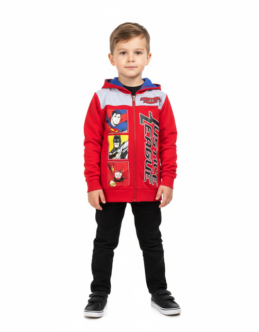 Suéter sudadera hoodie rojo liga de la justicia niño 80256240