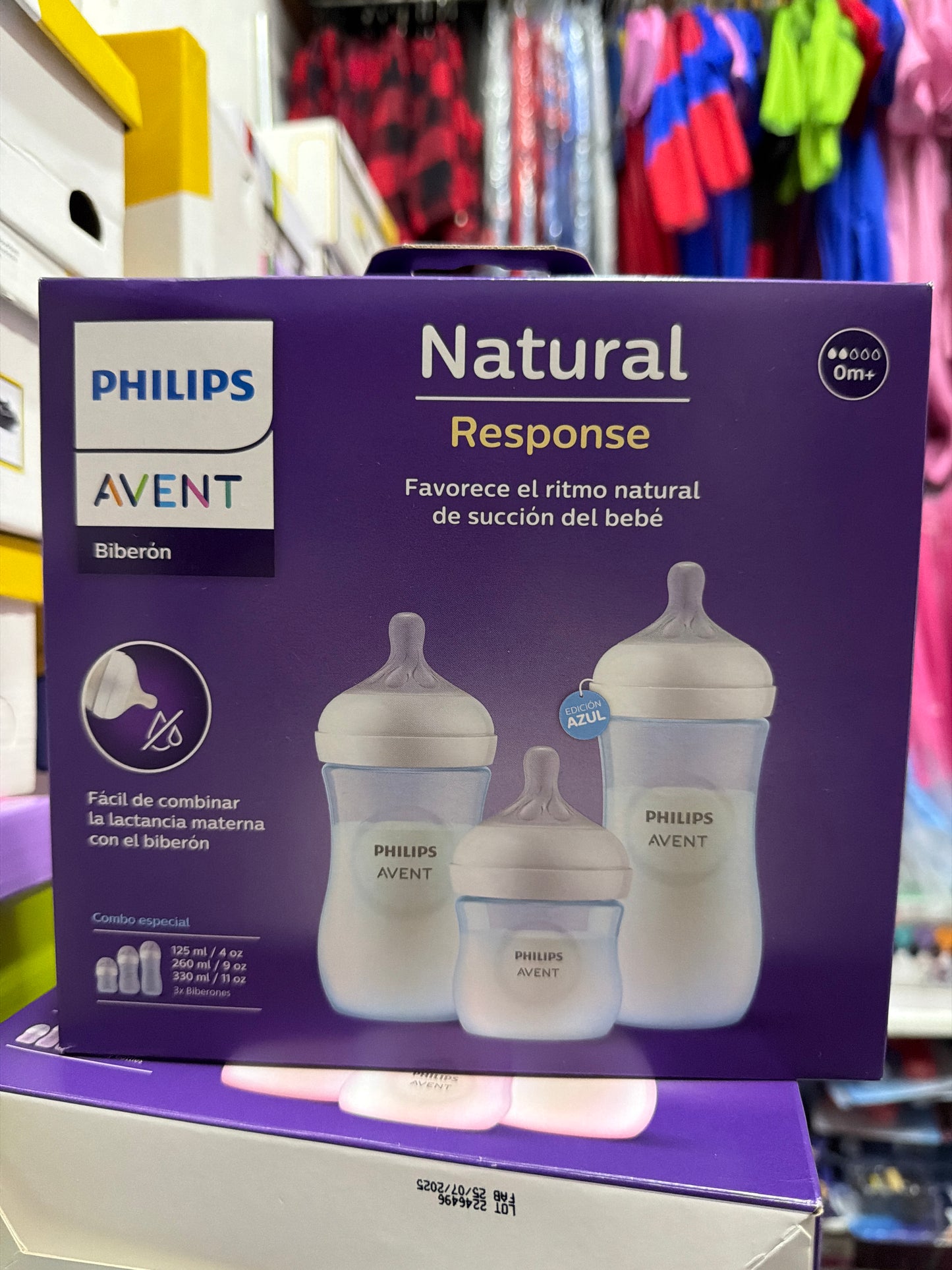 Biberon anticolicos Avent Natural Azul 0m+ 3 set 125ml(4onz), 260ml(9onz), 330ml(11onz)