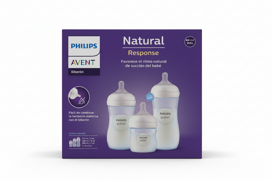 Biberon anticolicos Avent Natural Azul 0m+ 3 set 125ml(4onz), 260ml(9onz), 330ml(11onz)