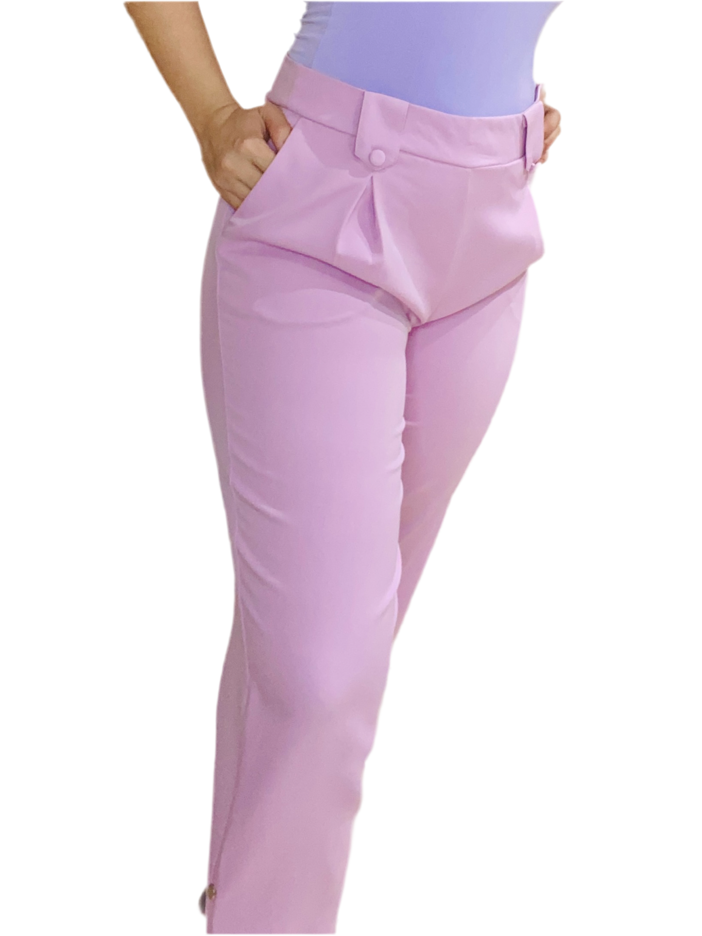 Pantalon tela tiro alto dama mujer morado lila Intrigue INT3-1737 690590490 promo 3x1000