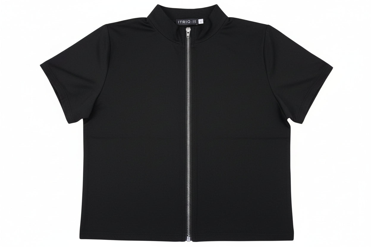 Camisa top zíper mujer dama IN1-1746 390290 negra promo 4x1000